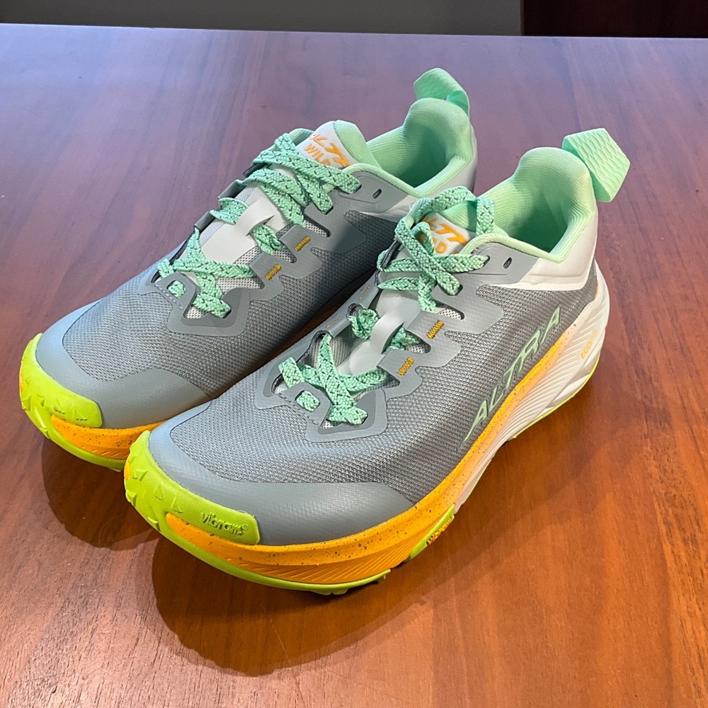 Altra Wild 3+ trail Shoes in Gray, Mint Green & Yellow-Orange